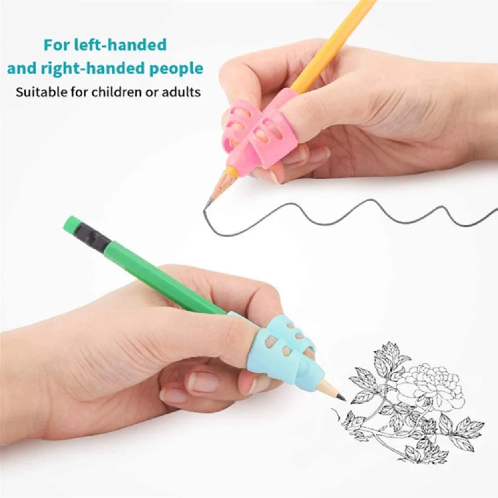 "Ergonomic Silicone Pencil Grips β Handwriting Correction for Kids & Students"