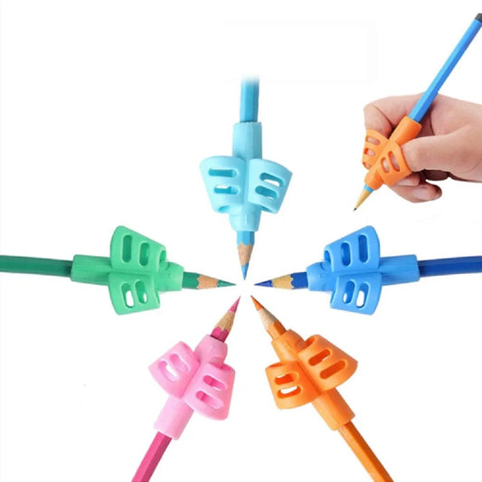 "Ergonomic Silicone Pencil Grips – Handwriting Correction for Kids & Students"